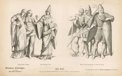 Thirteenth Century (XIII. Jahrhundert)- Italian Scholars (Italienische Gelehrte), German Middle Class Woman (Deutsche Burgerin)- Knight ( Ritter), Prince (Furst), Templar(Knight) (Templelritter)