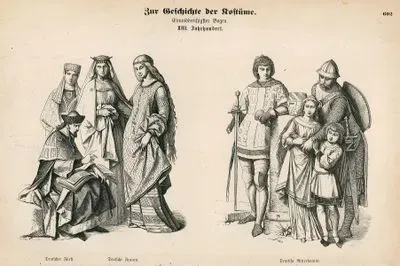 Eleventh Century (XI Jahrhundert)- Monk (Monch), Bishop (Abendlanderischer Bischof), Priest (Priester)-Frankish King and Queen (Frankische Koninspaar)