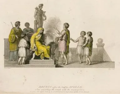 Brutus Offers The Staff To Apollo When Consulting The Oracle With The Tarquins