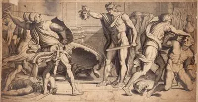 Perseus Met Het Slangenhoofd Van Medusa-Persius With The Medusa Head