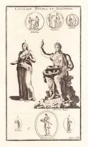 Esculape, Hygiea et Telesphore (Aesculapius, Higea And Telesphorus, Gods Of Medicine, Health And Convalescence)
