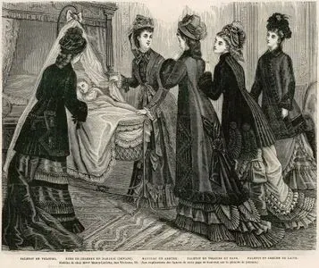 Paletot En Velours-Robe De Chambre En Damasse(Devant)-Manteau En Armure-Paletot En Velours Et Faye-Paletot En Armure De Laine