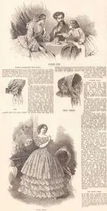 Paris Fashions For July (1850), Morning Dress, Cap, Straw Bonet, Opera Dress