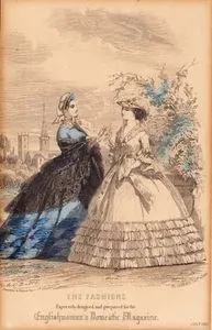 The Fashions, Expressly Designed Prepared For The Englishwoman's Domestic Magazine, July 1861