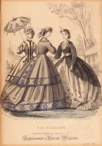The Fashions, Expressly Designed Prepared For The Englishwoman's Domestic Magazine, No.52, August 1864