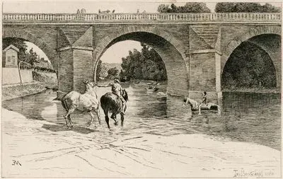 Horses Under Bridge