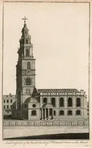 Southwest View Of The Parish Church Of St. Clement's Danes in The Strand