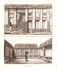 Portico, Africa Vol.IV. Tav.73. (Entrance, Portico And Courtyards in Houses in Kumasi, Kingdom Of Ashanti (Ghana))