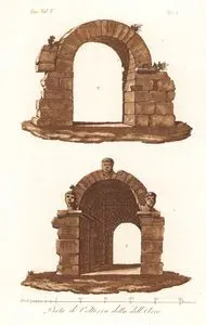 Porta Di Volterra detta Dell'Orco, Eur. Vol V. Tav.2. (City Gate (Porta) Of Volterra Known as Dell'Orco)