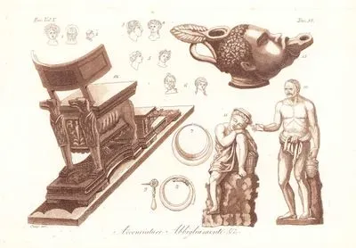 Acconciature Abbigliamenti, Eur. Vol V. Tav.56 (Roman Hairstyles, Scuptures And Furniture)