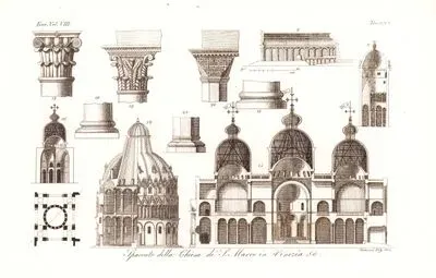 Spaccato Della Chiesa Di S.Marco in Venezia, Eur. Vol VIII. Tav.39*. (Architectural Drawings Of St.Mark’s Basilica, Venice)