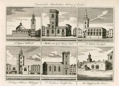 St.Stephen's Walbrook-Alhallons The Great Thames Street-St.Micheals Lueenhythe-St.Mary At Hill Near Billingsgate-St.Botolph's In Botolph Lane-The Chappel In The Tower