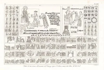 Pitture Di Una Cronaca Del Monastero Di S.Vincenzo Sepra il Volturno, Manoscritto Latino Del  XII. Secolo, Tav.LXIX. (Latin Manuscripts Of The XII. Century in San Vincenzo Al Volturno Monastery)