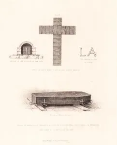 The Tomb in St.Saviours Church-Section Of The interior Of The Tomb-Cross Of Brick Work On Which The Coffin Rested-Facsimile Of The initials-Coffin Of Launcelot Andrews Bishop Of Winchester Discovered On Removing