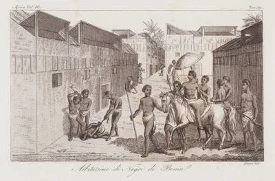 Abitazione de Negri di Benin, Africa Vol. III. Tav.39 (The Houses of The Natives of Benin and Their Social Life)