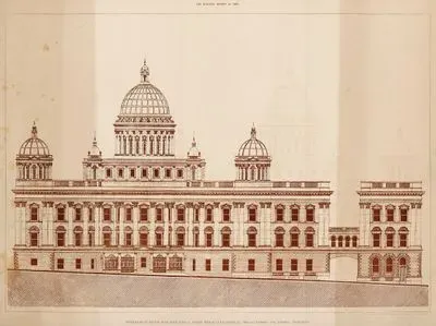 Edinburgh Municipal Buildings, First Premiated Design-Messrs Leeming And Leeming, Architects
