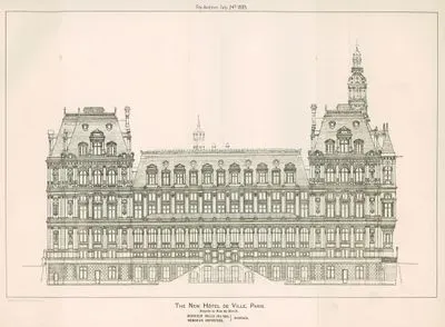 The New Hotel De Ville, Paris, Façade To Rue De Rivoli, Monsieur Ballu And Monsier Deperthes, The Architects