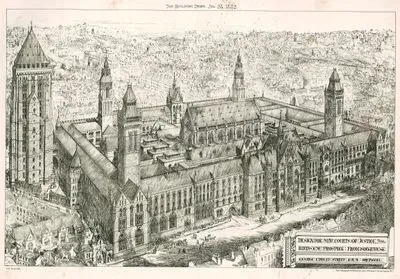 Design For New Courts Of Justice, Birds Eye Prospect From Southwest