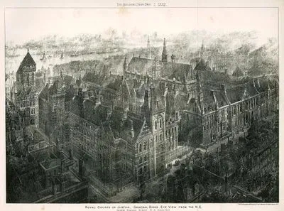 Royal Courts Of Justice, General Birds Eye View From The N.E.