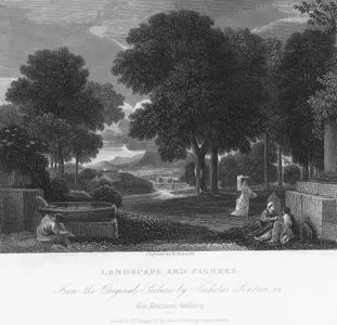 Landscape And Figures-From The Original Picture By Nicholas Poulsin in National Gallery No.15