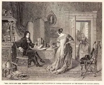 "Mrs. Pepys And Her French Gown Called A Sac." Painted By Noble