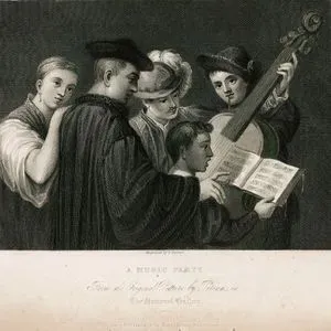 A Music Party-From The Original Picture By Titian in National Gallery No.51