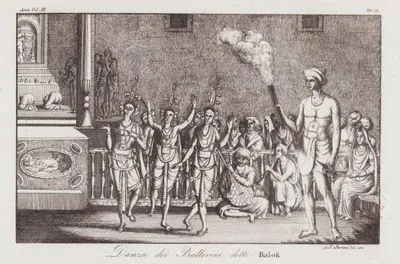 Danza Dei Ballerini Detti Balok, Asia Vol. III Tav.52. (Indian Traditional Indian Balok Dance)