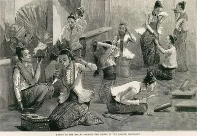 Ladies Of The Ballet-Behind The Scenes In The Palace, Mandalay, Burma