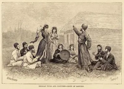 Imerian Types And Costumes, Group Of Dancers