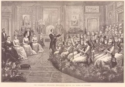 The Children's Orchestra Performing Before  Queen At Windsor