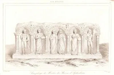 Sarcophage de Marbre des Ruines d'Aphrodisias (Marble sarcophagus in Aphrodisias, Caria (Aydin))