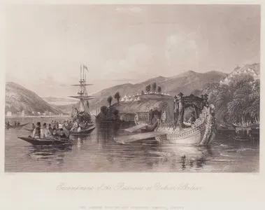 Encampment of the Russians at Unkiar Skelessi (Sultan Mahmud II Departing from the Hunkar Dock after Visiting the Russian Military Camp in Beykoz, Istanbul in July 1833)