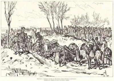 The War: A Russian Column on the March from Chotim to Liptochany