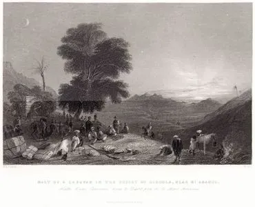 Halt Of A Caravan İn The Desert Of Girgola Near Mt. Amanus-Halte D'Une Caravane Dans Le Desert Pres De Le Mont Amanus