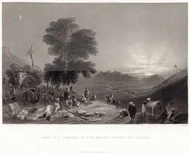 Halt Of A Caravan In The Desert Of Girgola