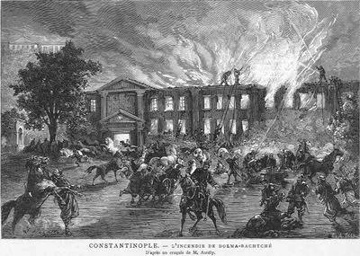 Constantinople L'incendie De Dolma Bachtche
