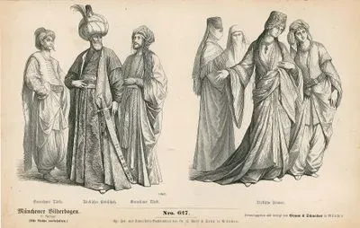 Turkish Padischah (Turkischer Padischah) and Two Noblemen (Vornehmer Turke)- Turkish Women (Turkische Frauen)
