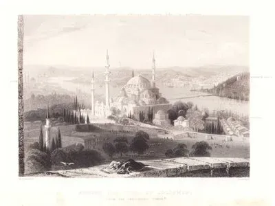 Mosque Of Suleimanie From The Seraskier's Tower-Eyoup-Hills Across Which Mahomet II Conveyed His Ship From The Bosphorus-Towers Of Galata-Harbour