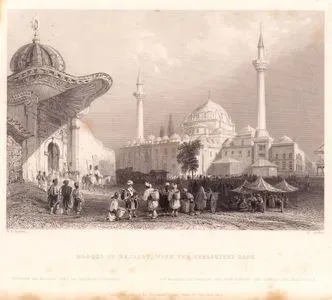 Mosque Of Bajazet With The Seraskier's Gate-Mosquee De Bajazet Avec La Porte Du Seraskier-Die Moschee des Bajazet Und Der Eingang Zum Schloss Des Seraskiers