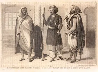 1.Costumes Des Maures A Tunis 2.Et 3.Costumes Des Turcs A Tunis At A Maroc
