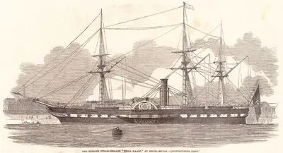 The Turkish Steam Frigate, "Feiza Baari" At Southampton