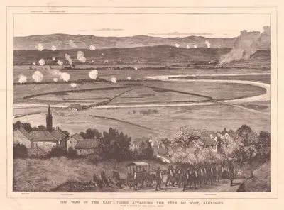 The War in The East- Turks Attacking The Tete Du Pont, Alexinatz