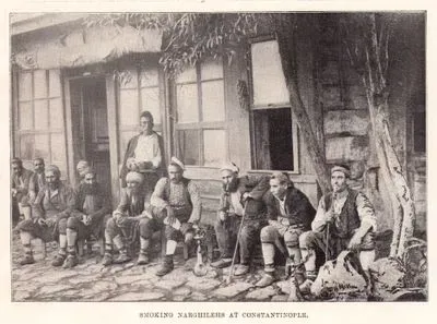 Smoking Narghilehs At Constantinople