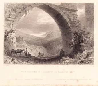 View Through the Aqueduct of Baghtche Keui (Bahcekoy) Constantinople-Point De Vue A Truvers L'Aqueduc De Baghtche Keul-Ausblick Durch Die Wasserleitung Bachtche Keui