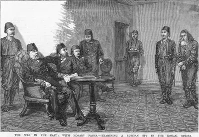 The War İn The East-With Hobart Pasha-Examining A Russian Spy İn The Konak, Sulina