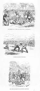 Punishment Of A Turk For Assaulting A Bulgarian-Turkish Soldier Wrestling-The First Wounded Man Entering Rustchuk