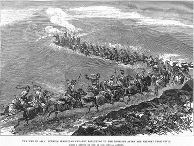 The War İn Asia-Turkish İrregular Cavalry Following Up The Russians After The Retreat From Sevin