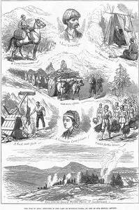 The War İn Asia-Sketches İn The Camp Mouktar Pasha-A Camp Water Carrier, A Kurd Yardimdgee, A Improvised Tent, Dead Mens Effects, A Novel Meat Jack, A Circassian Camp Follower, Fodder For The Horses, Kars From The Camp Of Mouktar Pasha At Sarikamouch