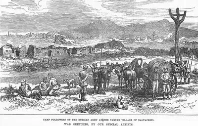 War Sketches-Camp Followers Of Russian Army  At The Tartar Village Of Baltacesti