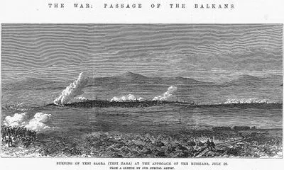 The War-Passage Of Balkans-Burning Of Yeni Sagra(Yeni Zara) At The Approach Of The Russians, July 29